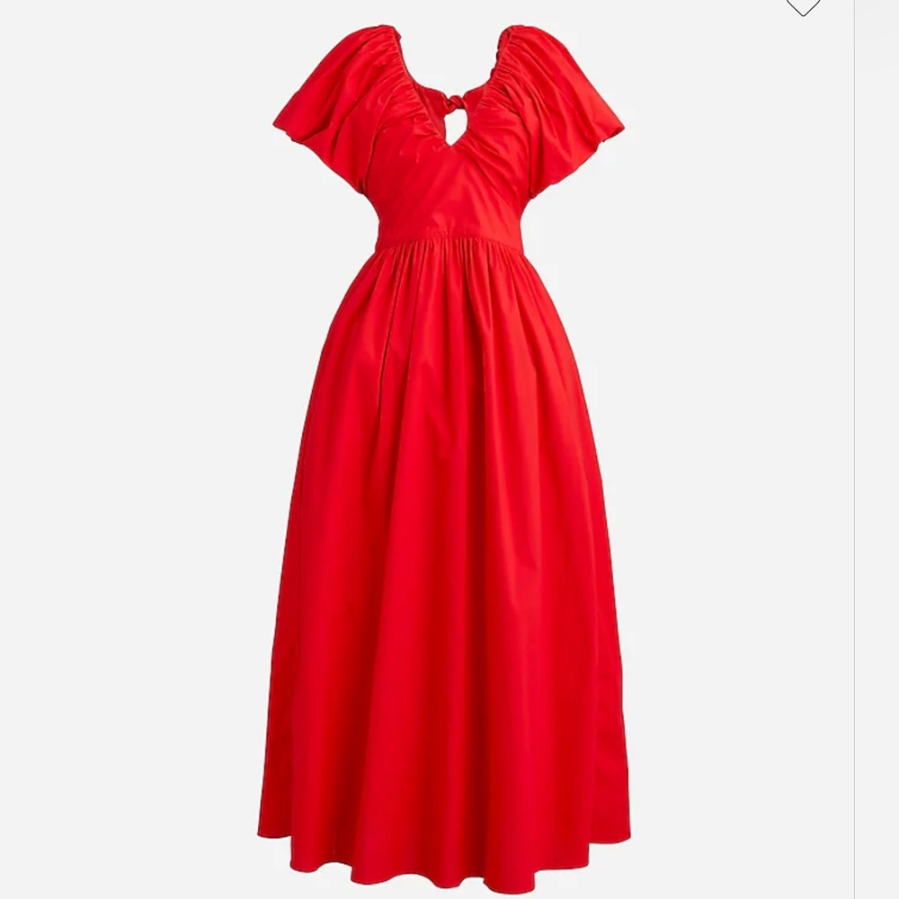 J. Crew Red Cecily dress in cotton poplin 22